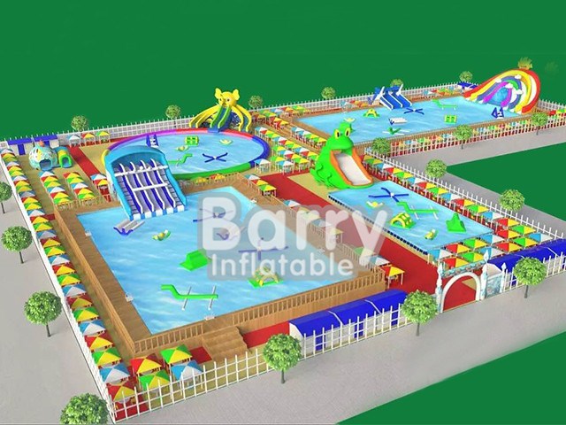 Slides Water Park , Giant Inflatable Amusement Park BY-AWP-096